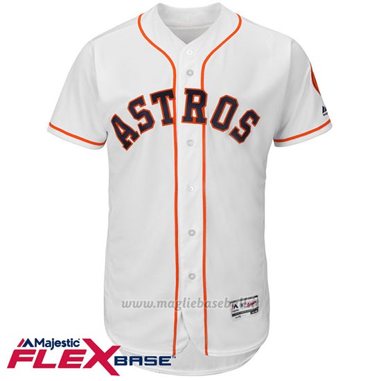 Maglia Baseball Uomo Houston Astros Blank Bianco Flex Base Autentico Collezione